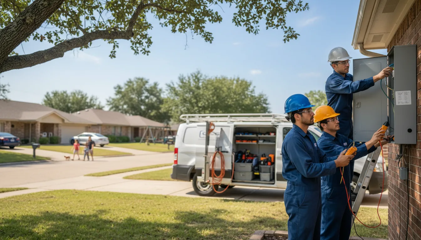 Certified electrician providing emergency electrical services in Howe, TX